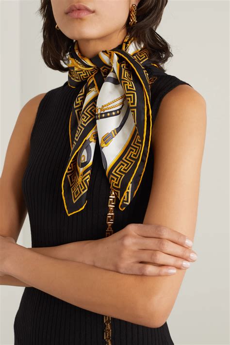 versace scarf styling|versace silk scarf women.